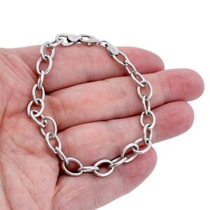 Vintage Italy OTC Sterling Silver 925 Chain Link Bracelet 7.5"
